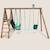 Portique en bois rond 3 agrès avec balançoire bébé et toboggan colza Marron 3 - vertbaudet enfant 