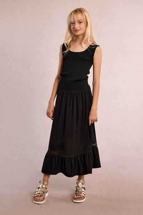 Débardeur froncé Noir+Offwhite+Rouge 3 - vertbaudet enfant 
