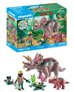 Jouet-Jeux d'imagination-Tricératops avec bébé et explorateur 71821