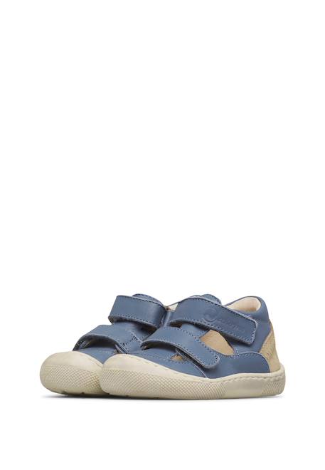 Sandales en cuir et en daim barefoot irtys Céleste-+Rose clair-+Sable- 5 - vertbaudet enfant 