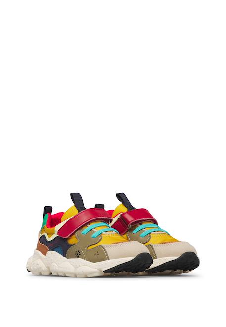 Sneakers en simili cuir et tissu technique yamano 3 junior vl. Marron-orange 2 - vertbaudet enfant 
