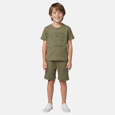Ensemble garçon t-shirt manches courtes et short Beige+Bleu+Kaki+Noir 13 - vertbaudet enfant 