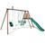 Portique en bois rond 3 agrès avec balançoire bébé et toboggan colza Marron 4 - vertbaudet enfant 
