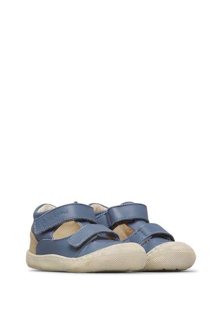 Sandales en cuir et en daim barefoot irtys Céleste-+Rose clair-+Sable- 2 - vertbaudet enfant 