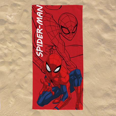 Serviette de plage spiderman super-héros action polyester Rouge 3 - vertbaudet enfant 