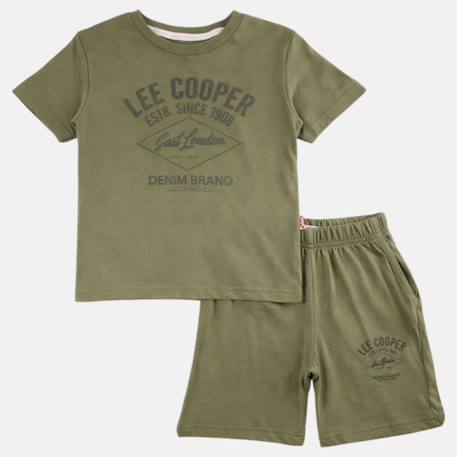 Ensemble garçon t-shirt manches courtes et short Beige+Bleu+Kaki+Noir 15 - vertbaudet enfant 
