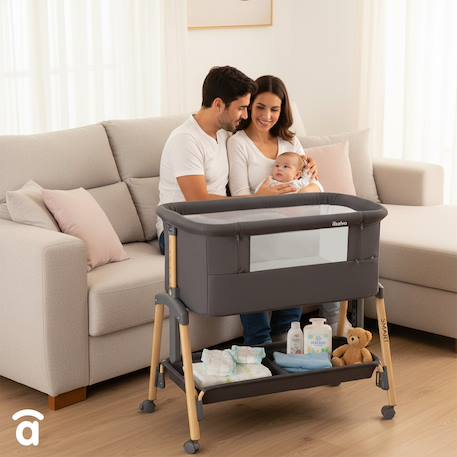Mini berceau cododo 2 en 1 réglable Smart Gris 2 - vertbaudet enfant 
