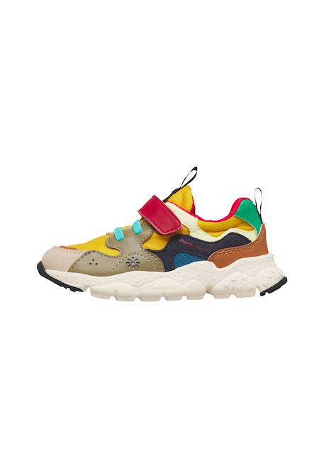Sneakers en simili cuir et tissu technique yamano 3 junior vl. Marron-orange 3 - vertbaudet enfant 