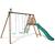 Portique en bois rond 3 agrès avec face à face et toboggan violette Marron 3 - vertbaudet enfant 