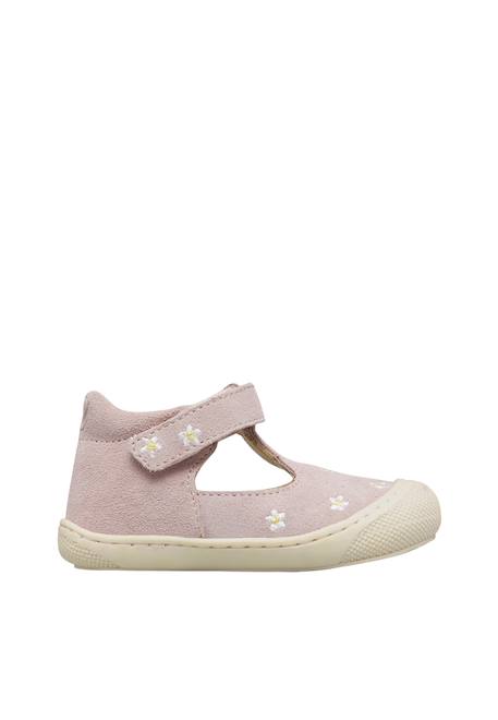 Sandales en daim indis embr Rose poudré- 1 - vertbaudet enfant 