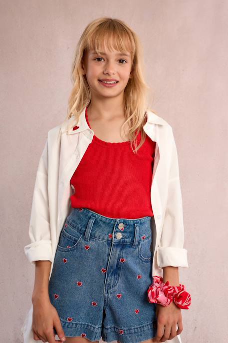 Débardeur froncé Noir+Offwhite+Rouge 13 - vertbaudet enfant 
