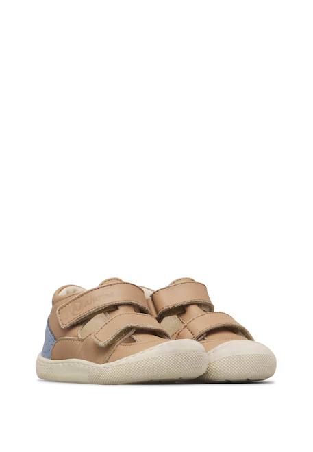 Sandales en cuir et en daim barefoot irtys Céleste-+Rose clair-+Sable- 12 - vertbaudet enfant 