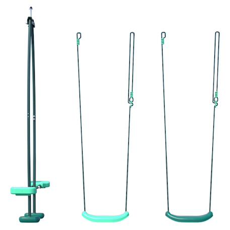 Pack 3 accessoires 2 balançoires et 1 face à face pour portique h222 cm Vert 3 - vertbaudet enfant 