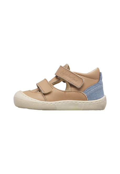 Sandales en cuir et en daim barefoot irtys Céleste-+Rose clair-+Sable- 13 - vertbaudet enfant 