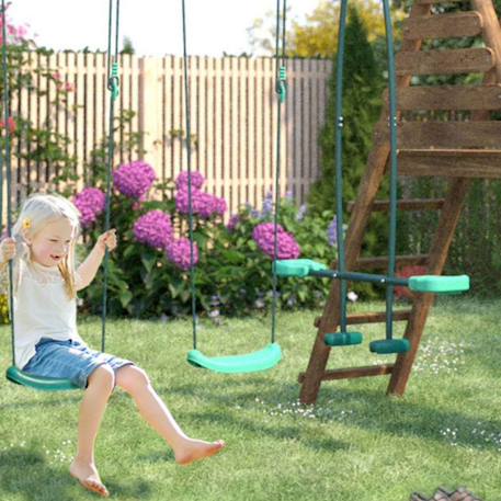 Pack 3 accessoires 2 balançoires et 1 face à face pour portique h222 cm Vert 2 - vertbaudet enfant 