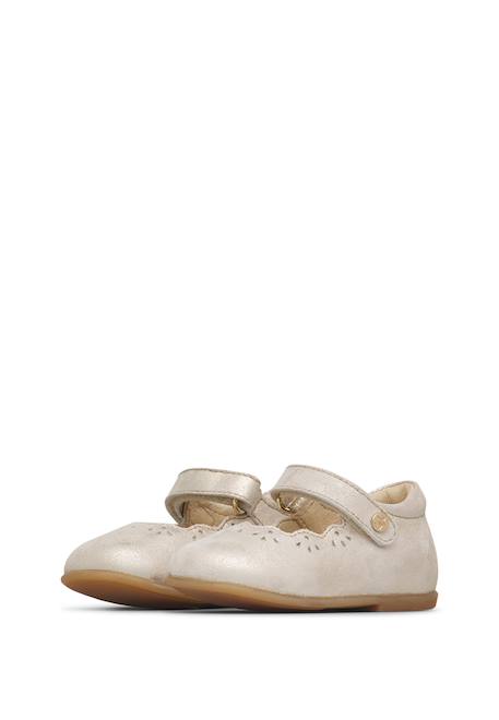 Ballerines en cuir avec scratch olya Platine- 5 - vertbaudet enfant 