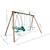 Portique en bois rond 4 agrès avec balançoire bébé et face à face suzanne Marron 5 - vertbaudet enfant 