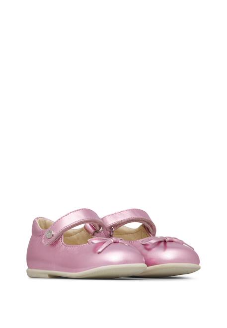 Ballerines en cuir laminé ballet Or-+Rose- 7 - vertbaudet enfant 