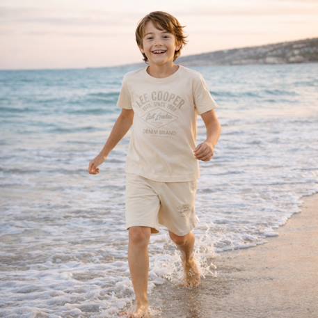 Ensemble garçon t-shirt manches courtes et short Beige+Bleu+Kaki+Noir 2 - vertbaudet enfant 