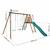 Portique en bois rond 3 agrès avec face à face et toboggan violette Marron 5 - vertbaudet enfant 
