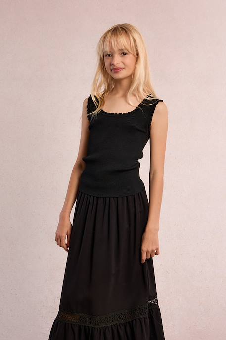 Débardeur froncé Noir+Offwhite+Rouge 4 - vertbaudet enfant 