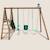 Portique en bois rond 3 agrès balançoire bébé, face à face et toboggan tulipe Marron 3 - vertbaudet enfant 
