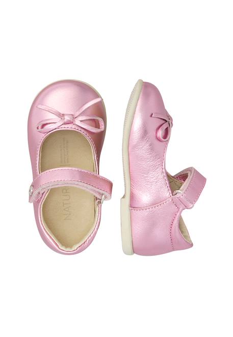 Ballerines en cuir laminé ballet Or-+Rose- 9 - vertbaudet enfant 