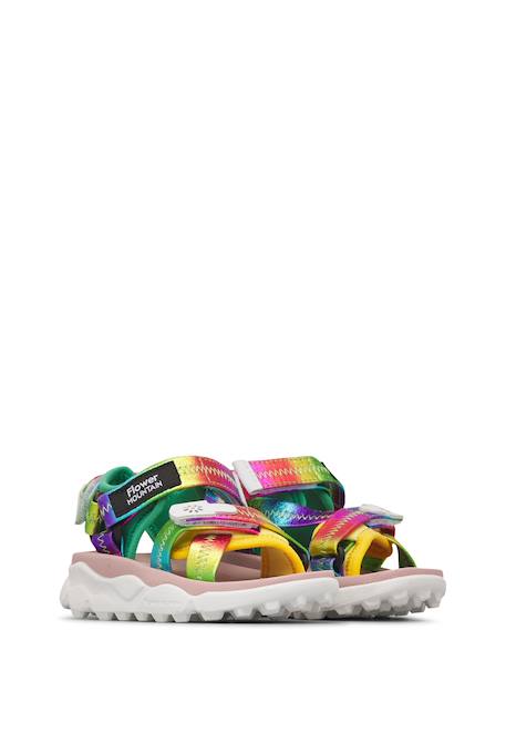 Sandales en simili cuir et tissu nazca 2 junior. Jaune-vert 2 - vertbaudet enfant 