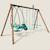 Portique en bois rond 4 agrès avec balançoire bébé et face à face suzanne Marron 2 - vertbaudet enfant 