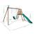 Portique en bois rond 3 agrès balançoire bébé, face à face et toboggan tulipe Marron 5 - vertbaudet enfant 