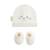 Bonnet bébé et chaussons en tricot hello baby Ecru 2 - vertbaudet enfant 