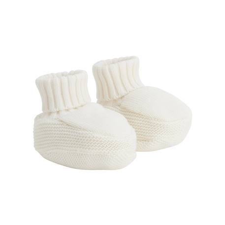 Bonnet bébé et chaussons en tricot hello baby Ecru 4 - vertbaudet enfant 