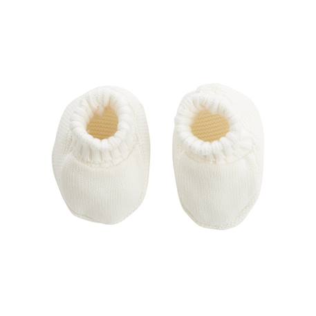 Bonnet bébé et chaussons en tricot hello baby Ecru 3 - vertbaudet enfant 