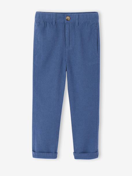 Pantalon garçon léger morphologie fin bleu 1 - vertbaudet enfant 