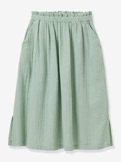 -Jupe longue gaze de coton bio