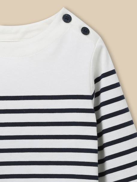 Marinière bébé - coton biologique Marine/ecru 2 - vertbaudet enfant 