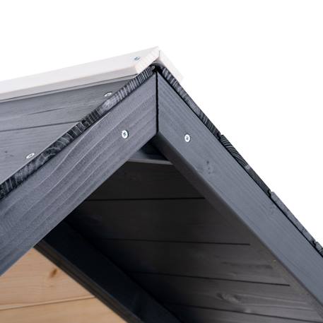 Maisonnette sur pilotis, glissière, 2 balançoires jacinthes bois fsc® Marron - gris anthracite - blanc - vert 5 - vertbaudet enfant 