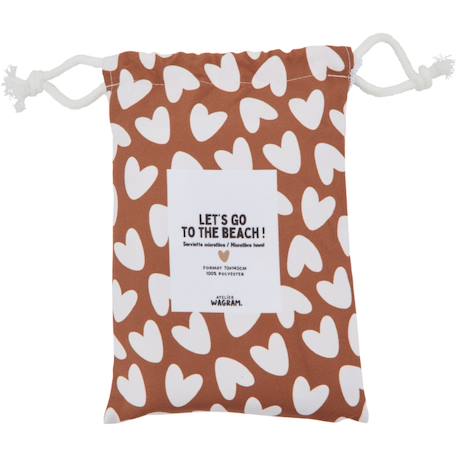 Serviette microfibre blanc-marron (70 x 140 cm) Blanc, marron+Marron, noir+Rose, rouge 2 - vertbaudet enfant 