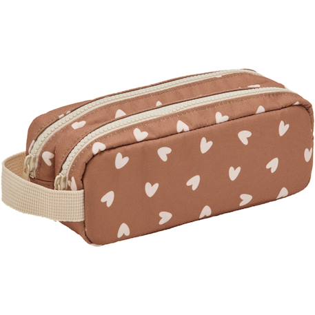 Trousse double compartiment Beige, marron+Marron, beige+Marron, noir+Rose, rouge+Rouge, rose 3 - vertbaudet enfant 