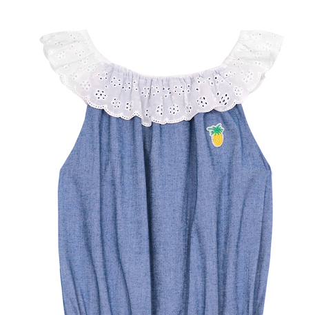 Combi-short été   à col élastique dentelle   lolita Bleu 2 - vertbaudet enfant 