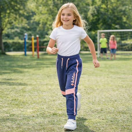 Pantalon de jogging fille Gris+Marine+Rose 7 - vertbaudet enfant 