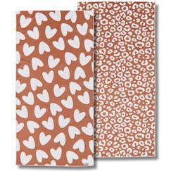 Linge de maison et décoration-Linge de bain-Serviette microfibre blanc-marron (70 x 140 cm)