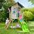 Maisonnette sur pilotis balcon et glissière jacinthes bois fsc® Marron - gris anthracite - blanc - vert 1 - vertbaudet enfant 
