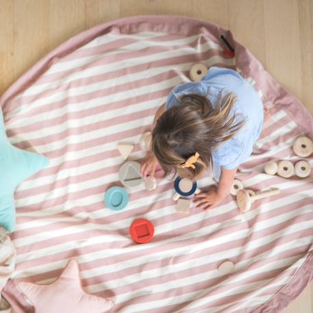 Sac à jouets 2 en 1 noomad original stripes pink Ecru, rose 5 - vertbaudet enfant 
