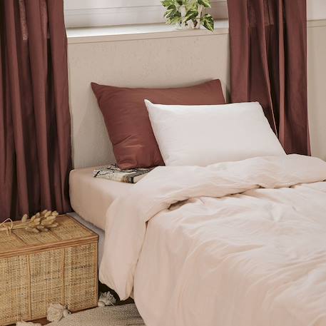 Taie d'oreiller pur coton bio Blanc+Bleu nuit+Ecru+Eucalyptus+Gris tourterelle+Rose nude+Terracotta 33 - vertbaudet enfant 