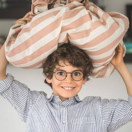Sac à jouets 2 en 1 noomad original stripes pink Ecru, rose 6 - vertbaudet enfant 
