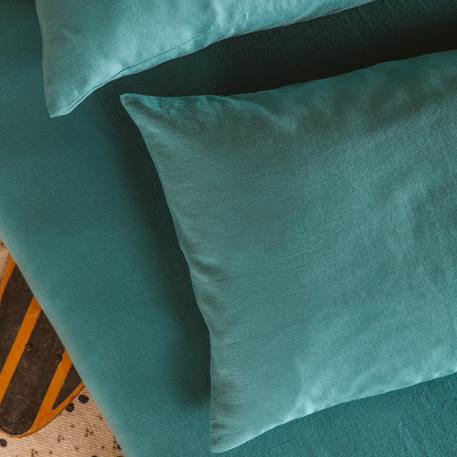 Taie d'oreiller pur coton bio Blanc+Bleu nuit+Ecru+Eucalyptus+Gris tourterelle+Rose nude+Terracotta 22 - vertbaudet enfant 