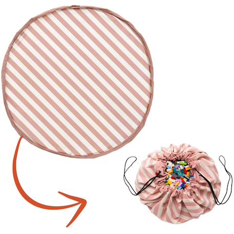 Sac à jouets 2 en 1 noomad original stripes pink Ecru, rose 1 - vertbaudet enfant 
