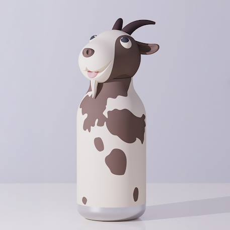 Mini gourde isotherme bestie chèvre Blanc, marron 2 - vertbaudet enfant 