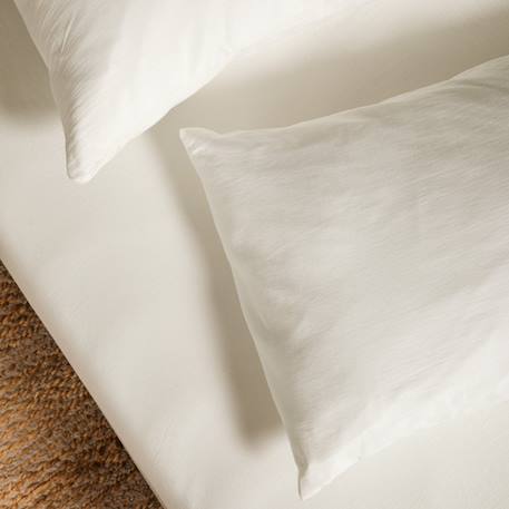 Taie d'oreiller pur coton bio Blanc+Bleu nuit+Ecru+Eucalyptus+Gris tourterelle+Rose nude+Terracotta 16 - vertbaudet enfant 